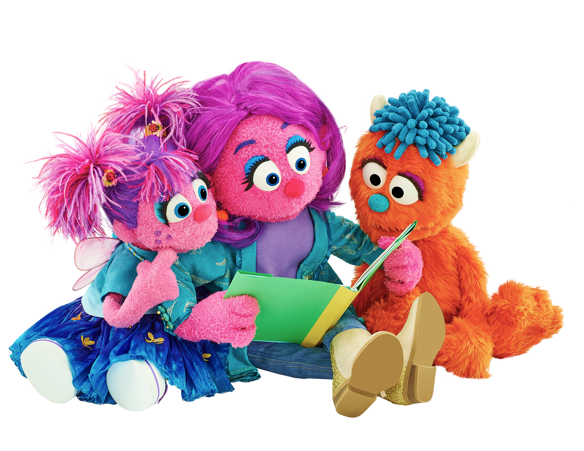 絵本を読んでいるルディーとアビー